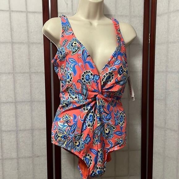 NWT JANTZEN FLORAL‎ SWIMSUIT ONEPIECE SIZE 12 - Picture 1 of 8